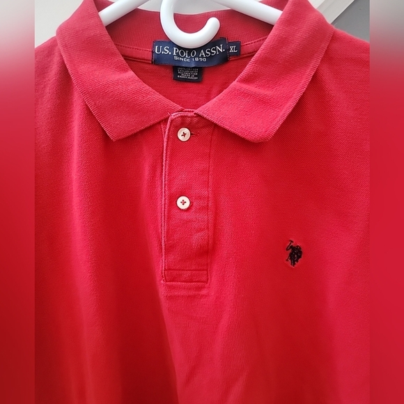Men's U.S. POLO ASSN. Solid Red Ultimate Pique Polo Shirt Size XL 100% Cotton - Picture 2 of 4